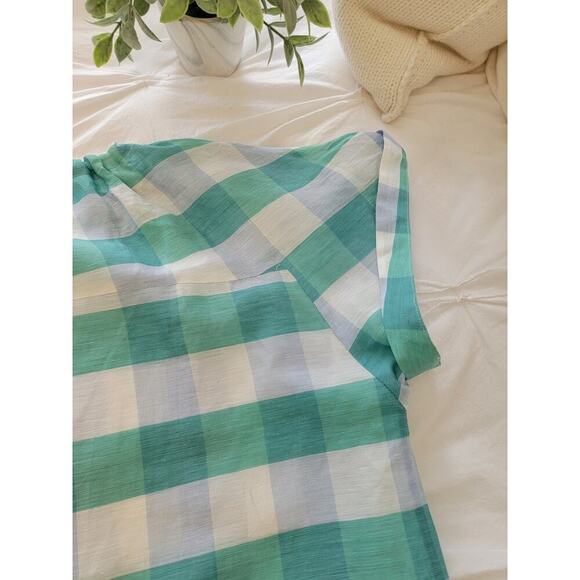 New Nordstrom signature top checkered green & white size XL - Picture 3 of 10
